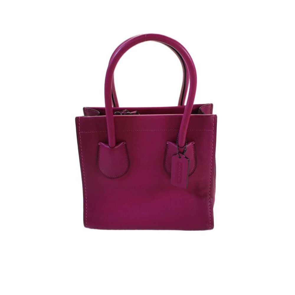 Coach Womens Cashin Leather Carry Tote 22 Top Habdle Handbag Pink